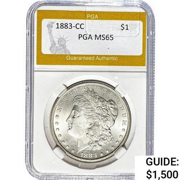 1883-CC Morgan Silver Dollar PGA MS65