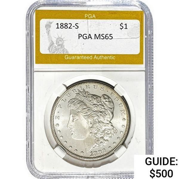 1882-S Morgan Silver Dollar PGA MS65