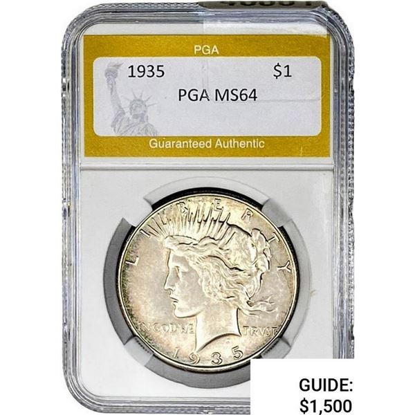 1935 Silver Peace Dollar PGA MS64
