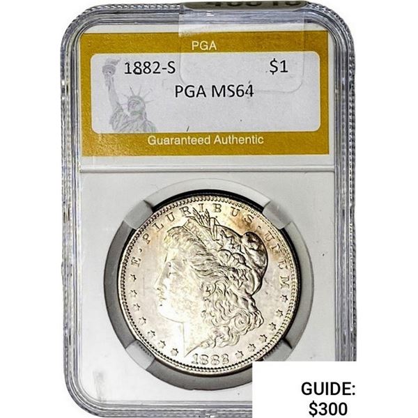 1882-S Morgan Silver Dollar PGA MS64