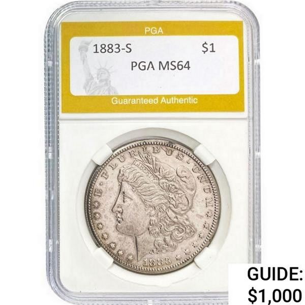1883-S Morgan Silver Dollar PGA MS64