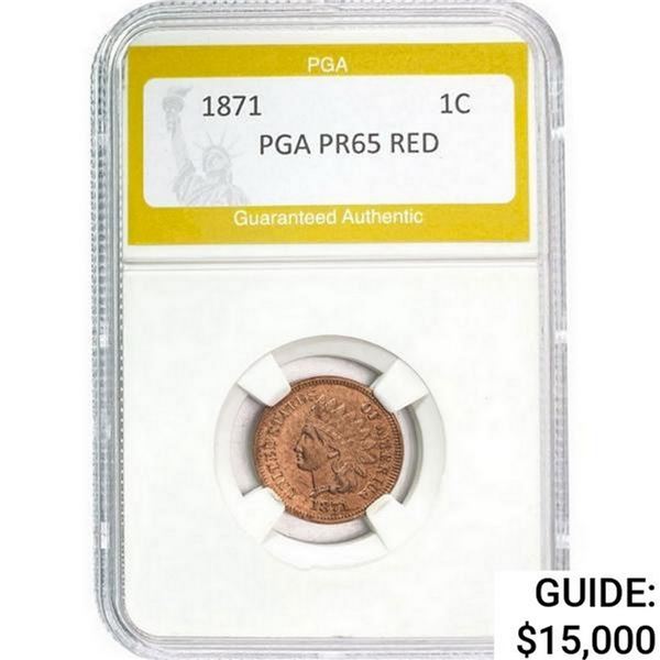 1871 Indian Head Cent PGA PR65 Red