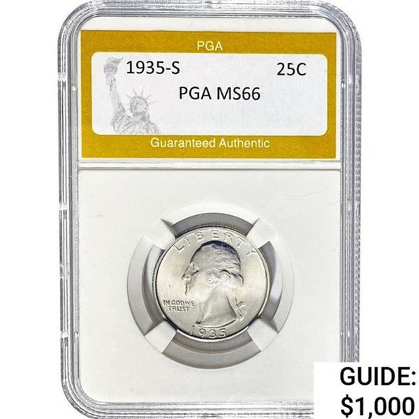 1935-S Washington Silver Quarter PGA MS66
