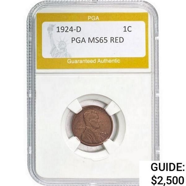 1924-D Wheat Cent PGA MS65 Red