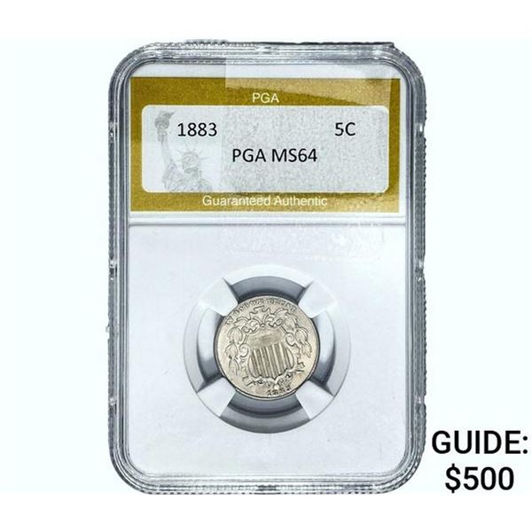 1883 Shield Nickel PGA MS64
