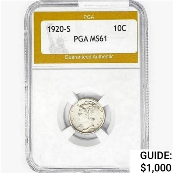 1920-S Mercury Silver Dime PGA MS61