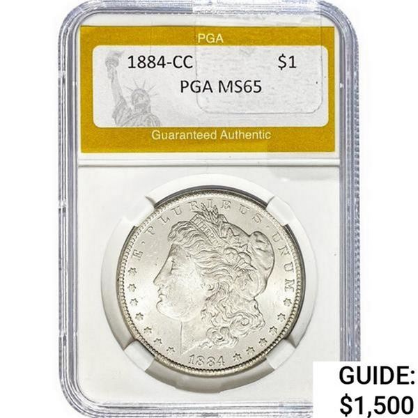 1884-CC Morgan Silver Dollar PGA MS65