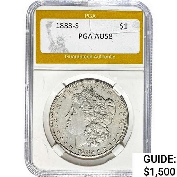 1883-S Morgan Silver Dollar PGA AU58
