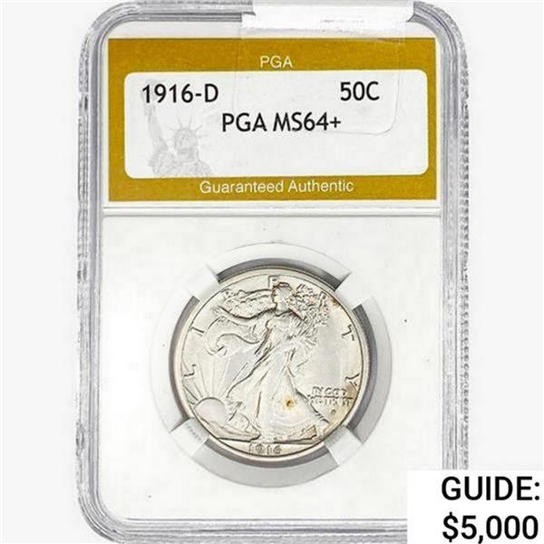 1916-D Walking Liberty Half Dollar PGA MS64+