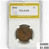 1840 Braided Hair Large Cent PGA AU58