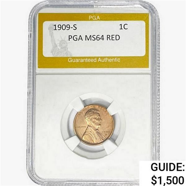 1909-S Wheat Cent PGA MS64 RED