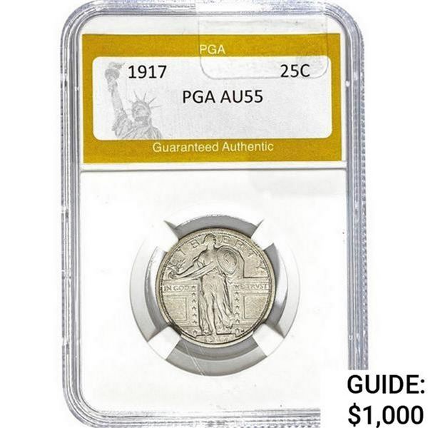 1917 Standing Liberty Quarter PGA AU55