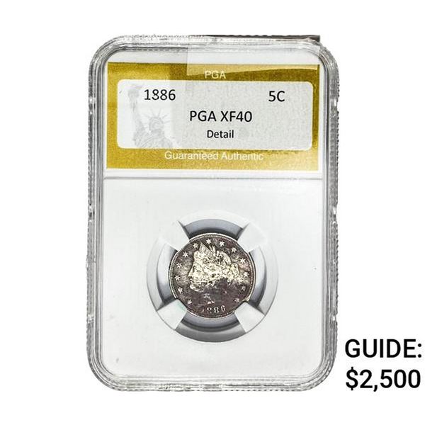 1886 Liberty Victory Nickel PGA XF40 Detail