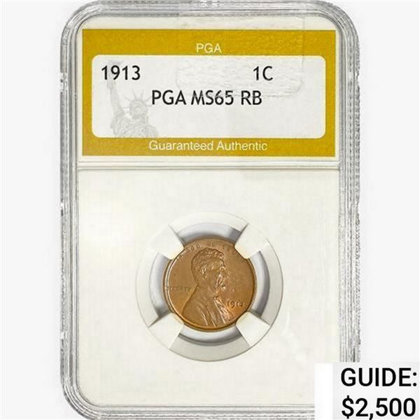 1913 Wheat Cent PGA MS65 RB