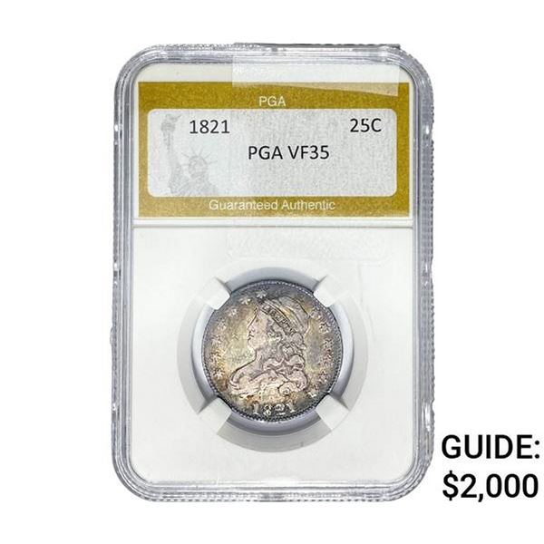1821 Capped Bust Quarter PGA VF35