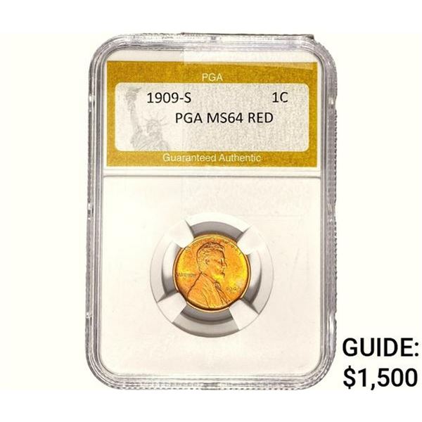 1909-S Wheat Cent PGA MS64 Red