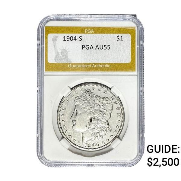 1904-S Morgan Silver Dollar PGA AU55