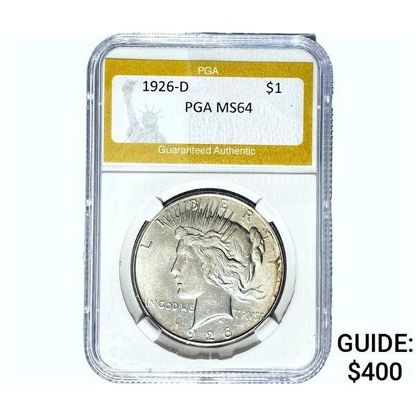 1926-D Silver Peace Dollar PGA MS64