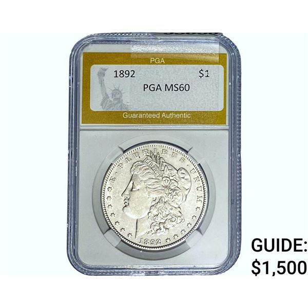 1892 Morgan Silver Dollar PGA MS60