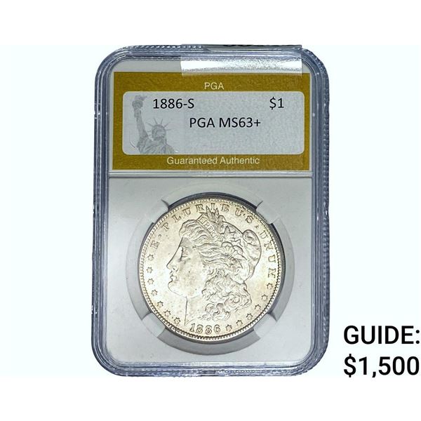 1886-S Morgan Silver Dollar PGA MS63+