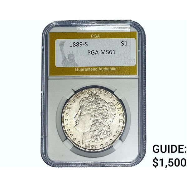 1889-S Morgan Silver Dollar PGA MS61