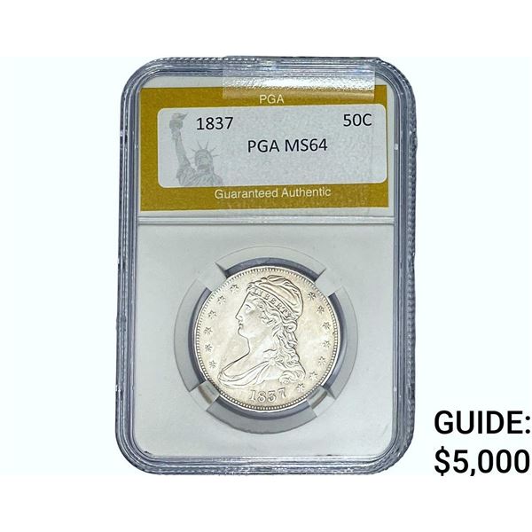 1837 Capped Bust Half Dollar PGA MS64