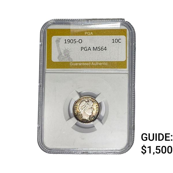 1905-O Mercury Silver Dime PGA MS64
