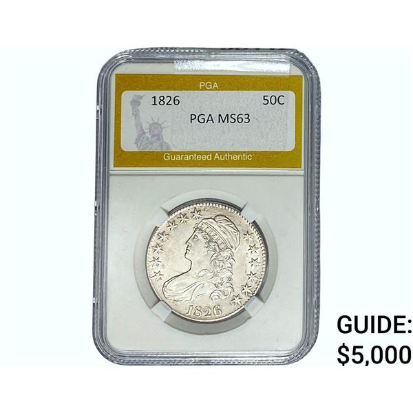 1826 Capped Bust Half Dollar PGA MS63