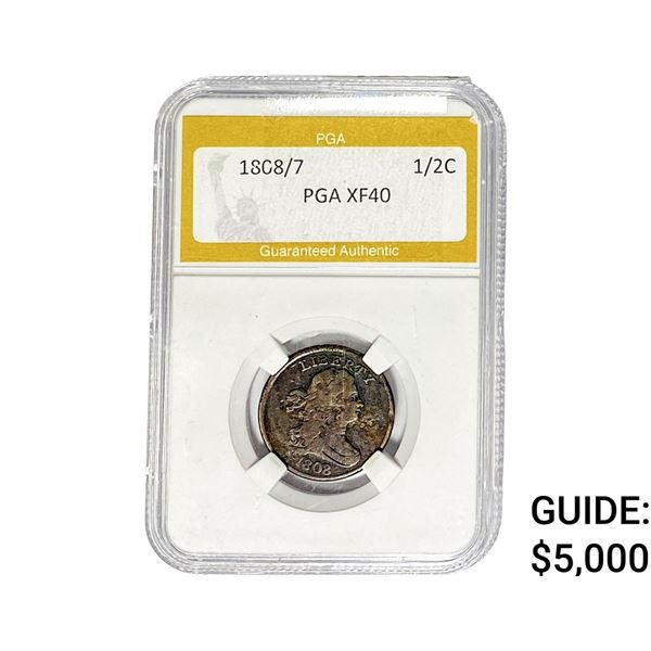 1808/7 Draped Bust Half Cent PGA XF40