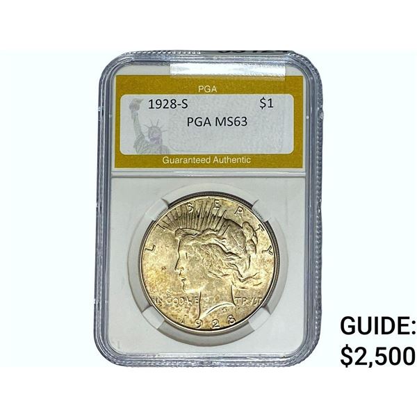 1928-S Silver Peace Dollar PGA MS63