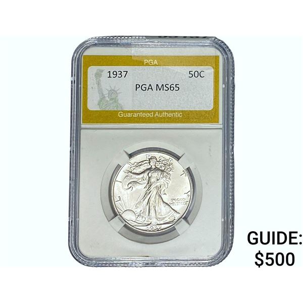 1937 Walking Liberty Half Dollar PGA MS65