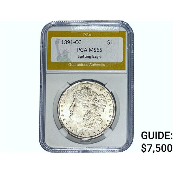 1891-CC Morgan Silver Dollar PGA MS65