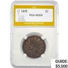 Image 1 : 1838 Coronet Head Large Cent PGA MS64