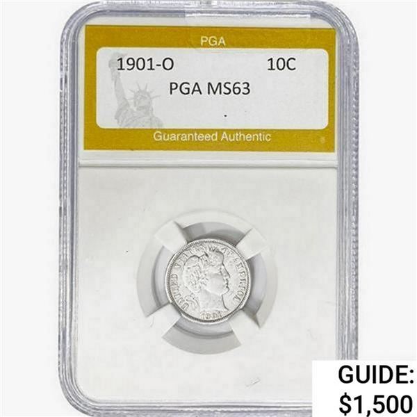 1901-O Barber Dime PGA MS63