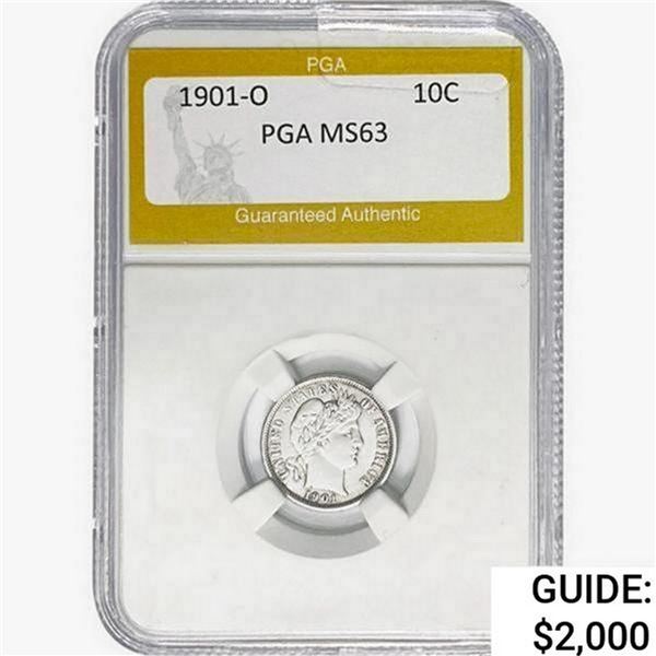 1901-O Barber Dime PGA MS63
