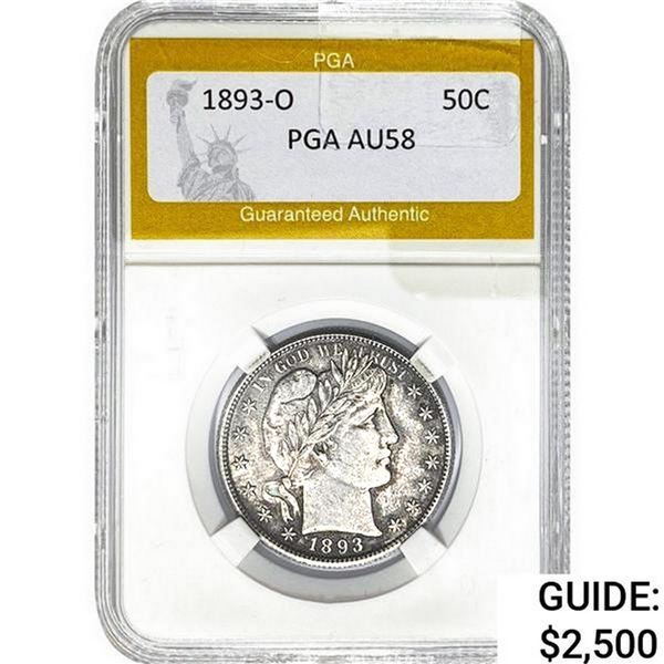 1893-O Barber Half Dollar PGA AU58