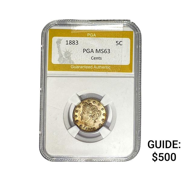 1883 w/Cents Liberty Victory Nickel PGA MS63