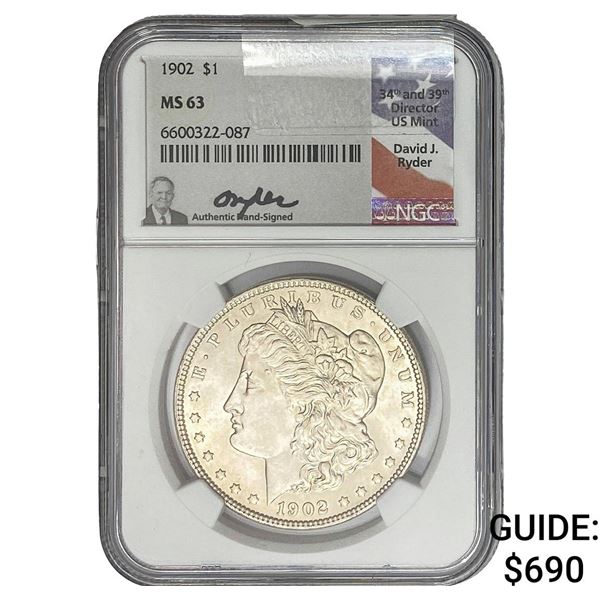 1902 Morgan Silver Dollar NGC MS63