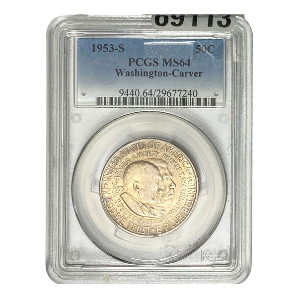 1953-S Washington Carver Half Dollar PCGS MS64