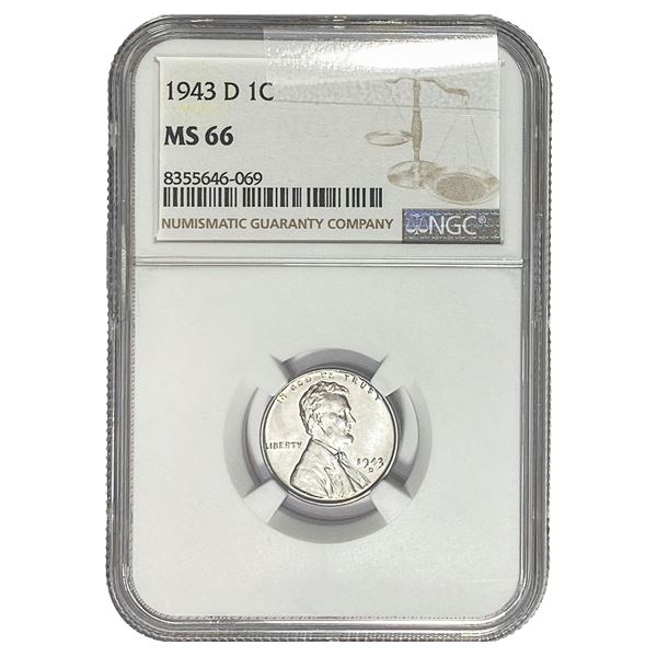 1943-D Wheat Cent NGC MS66