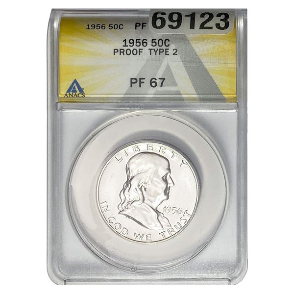 1956 Franklin Half Dollar ANACS PF67