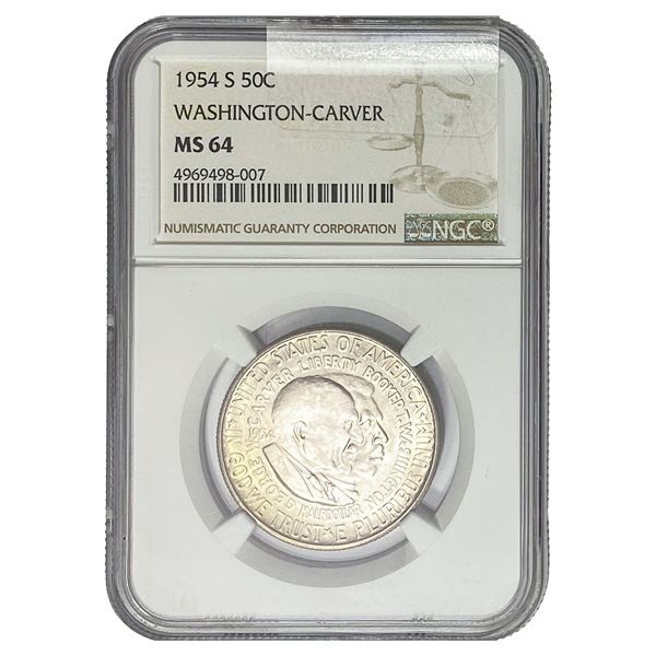 1954-S Washington Carver Half Dollar NGC MS64