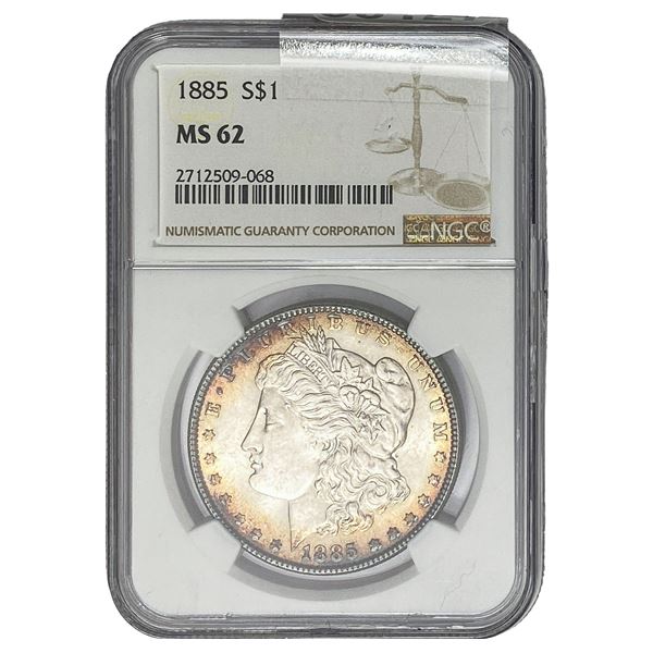 1885 Morgan Silver Dollar NGC MS62