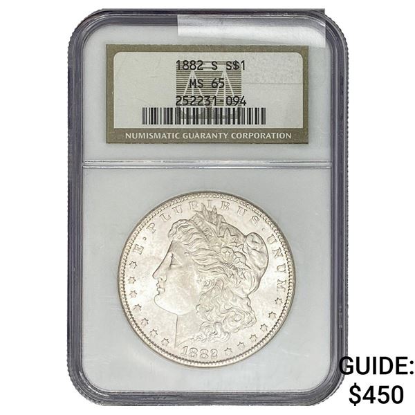 1882-S Morgan Silver Dollar NGC MS65