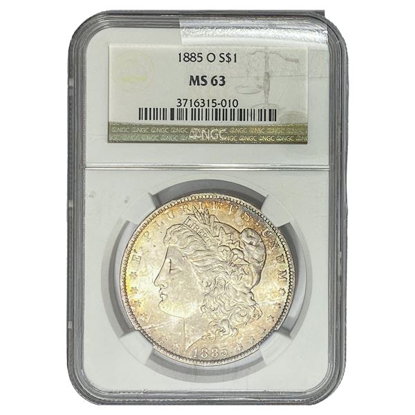 1885-O Morgan Silver Dollar NGC MS63