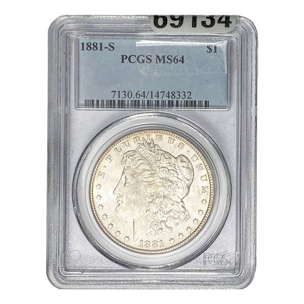 1881-S Morgan Silver Dollar PCGS MS64