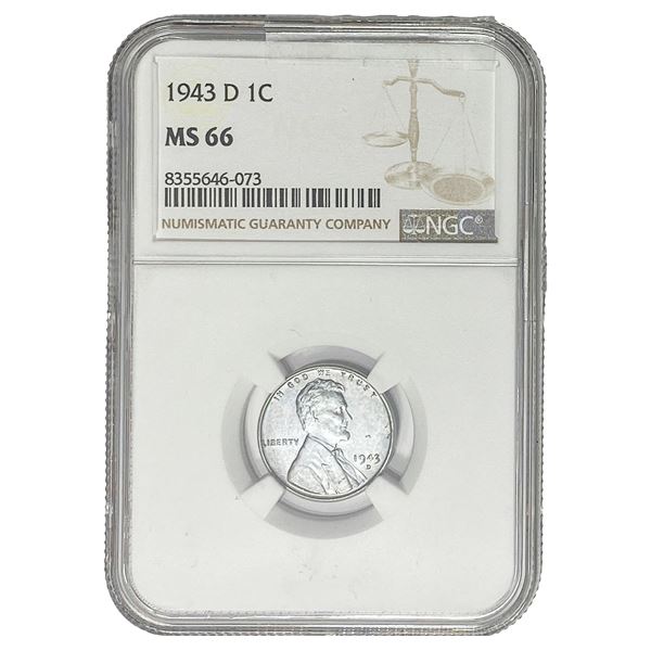 1943-D Wheat Cent NGC MS66