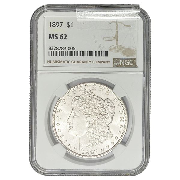 1897 Morgan Silver Dollar NGC MS62