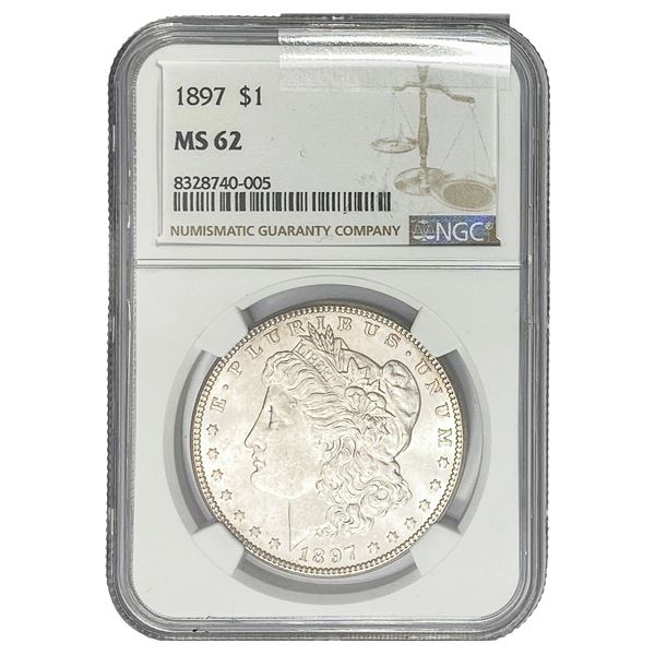 1897 Morgan Silver Dollar NGC MS62