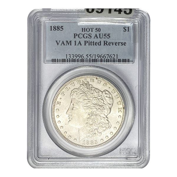 1885 Morgan Silver Dollar PCGS AU55 VAM 1A